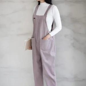 여성 겨울 루즈핏 투포켓 멜빵 배기 점프수트