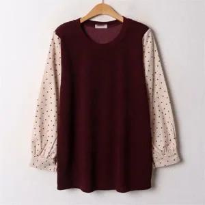 여성의류 하트라운드넥니트티 RIB681M001 빅사이즈