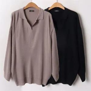 여성의류 AP 클래식오픈카라니트 B694H001 빅사이즈