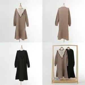 빅사이즈 엔틱브이프릴롱원피스 DWBC325