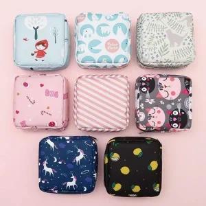 [라일리] Rly 고양이잎사귀무늬파우치 화장품파우치 생리대 고양이