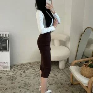 [라일리여성의류] Rly 여성 가성비 골지 핏 H라인 데일리 니트 스