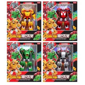 애니멀 체인지봇 4종세트 동물 변신합체 로봇