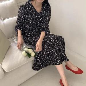 빅사이즈 403 마리플라워브이원피스 DDDQ792