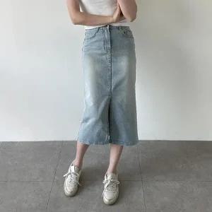 빅사이즈 403 데일리롱핏데님스커트 DCAQ804