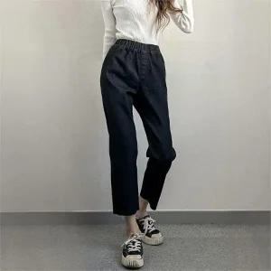 빅사이즈 303 쫀쫀데님슬립배기팬츠 DLOP051