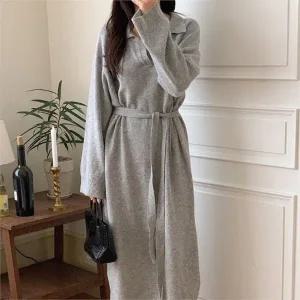 빅사이즈 210 스트랩울카라롱원피스 DDDK493