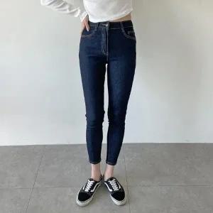 빅사이즈 404 진청레인크롭스키니 DCAQ892