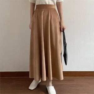 아이우먼 밴딩벨벳플레어스커트 CRN511M210 빅사이즈