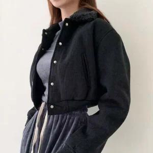양털 코듀로이 골덴 숏 크롭 캐주얼 미니 자켓