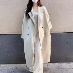 모직 여성 롱코드 가을 박시 루즈핏 코트