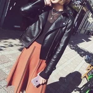 라이더자켓 집업 레더점퍼 여자 가죽점퍼 가죽자켓