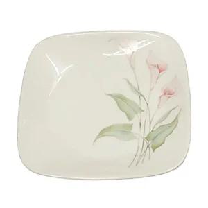 코렐 접시 사각 반찬 도자기 그릇 앞접시 백합 소 YW7CB406