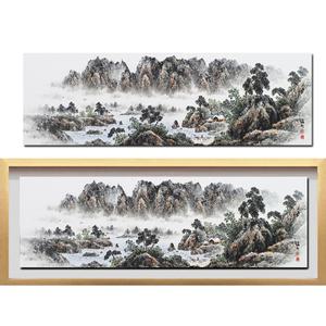 진품/ 산수화 그림 동양화 풍수에좋은 액자 인테리어 표구액자 사무실 거실 풍경그림 풍수