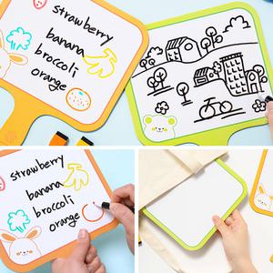 [문구티쳐] 민화샵 양면 손잡이 화이트보드 (2종) 20x27cm OX퀴즈 수업교구 빙고게임 골든벨 라운드마감