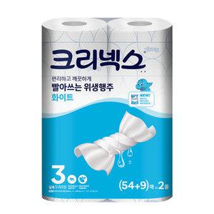 크리넥스 스카트 빨아쓰는 위생행주 화이트 54+9매 2롤 1팩