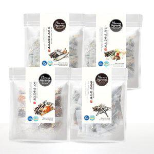 [해통령]해물 다시팩 150g 4종 세트 디포리/야채/꽃게/통멸치 (10개x4팩)