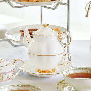 고원 엘린 티포원 화이트 300ml 1인용 티팟세트 티포트 찻잔