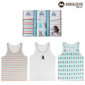 (제이지몰)엠알키즈 남아 순면 아동런닝 3매 세트 KR001