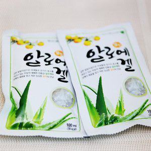 [미스터팜팜]직접재배한 유기농 알로에겔 100ml 15팩 농장직송  유자함유