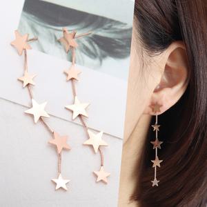 써지컬스틸 심플 별 드롭 귀걸이 패션귀걸이 SE074
