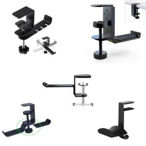 책상 가방걸이 헤드폰 핸드백 책가방 접이식 거치대 사무실 파티션 테이블 기본형 블랙