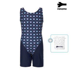 [레노마수영복](하남점) 폴리백  무상증정 여아동 U백 미니하트 2부 반신수영복 - GS2C841