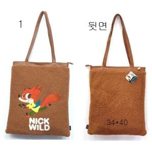 디즈니 주디 닉 뽀글이 에코백 주토피아 캐릭터 가방 모음전