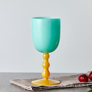 모던하우스 봉봉 투톤 위글 유리 고블렛, milky green, 270ml, 1개