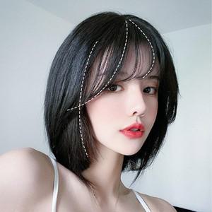 여자정수리가발 부분형 여신머리 똑딱이 앞머리가발 탈모탑커버 부분가발 시스루