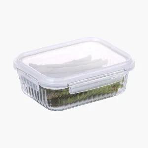 네오플램 웨이브락 내열유리 밀폐용기 스탠다드 투명 직사각 1000ml