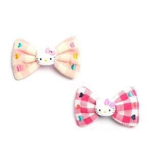 [OF66ON63]헬로키티 체크리본 집게핀KL 머리핀 헤어핀