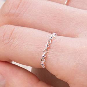 실버925 여성 여자 큐빅 레이어드 우정 약지 실반지