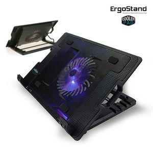 노트북쿨러 받침대 NAO-09 대형팬냉각 노트북거치대  쿨링패드 받침대 각도조절 USB포트내장 스탠드 발열감소 쿨링팬거치대