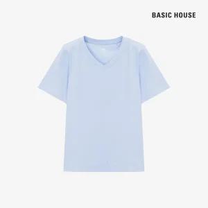 (정상가:29,900원) 베이직하우스 여성 브이넥 스판 슬림핏 반팔티셔츠 LATS0204