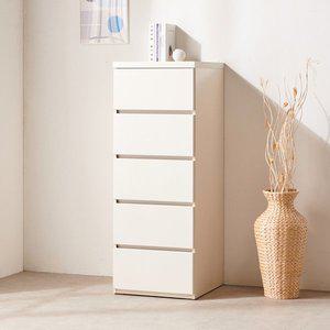 [데코라인][수도권 무료배송] 픽스 5단 460 틈새 서랍장 (크림화이트)