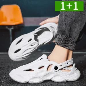 [1개+1개] 여름 EVA 남성샌들 아쿠아슈즈 스포츠슬리퍼 물놀이신발 아쿠아샌들