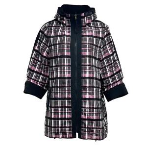 [데시데] 뒷날개배색 체크 짚업자켓 DOS507