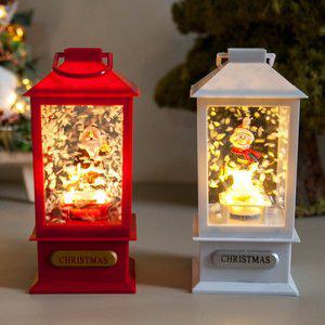 [플라워트리][1+1] 크리스마스 랜턴 장식 조명 AA건전지형 후르츠 스노우램프 전구 20cm 2컬러 테이블 데코