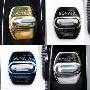 쏘나타 디엣지 메탈 도어스트라이크 락 보호 커버 로고 각인 패드 엠블럼