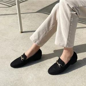 [롯데백화점]소보 라망트 털안감 골드장식 퍼 로퍼 2cm