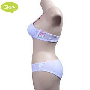 [기타]분홍 하트패턴 주니어2단계브라 셋트 중학생브래지어 (WFBE6C2)