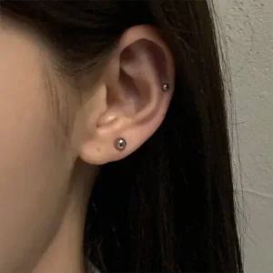 실버 페이크 피어싱 자석 볼 귀걸이 귀찌 no.236