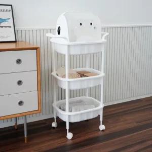 리브덕 캡1형 3단 바퀴달린 이동식 플라스틱 트롤리 기저귀 정리함 틈새 슬림 수납 선반 정리함