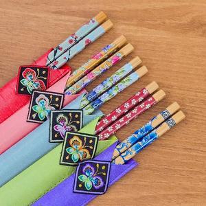 [BZJL3BWR_4C]전통 꽃 화원 나무 젓가락 수저 식기 세트