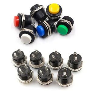 6PCS 순간 푸시 버튼 16MM 6A 125VAC 3A 250VAC 원형 R13 507 검정색 빨간색 초록색 흰색 파란색 노란색