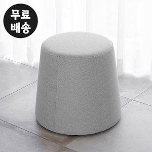 [벤티스가구]테오 패브릭 원형 소파 스툴 인테리어 등받이없는 체어 수틀(라이트그레이)