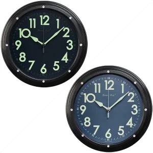 PM5245 야광 무소음 큐빅 메탈 볼록 벽시계 25cm 블랙