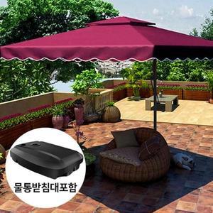 대형 파라솔+전용물통받침대 관공서 풀세트 커피숍 식당 고급 사각파라솔 펜션 업그레