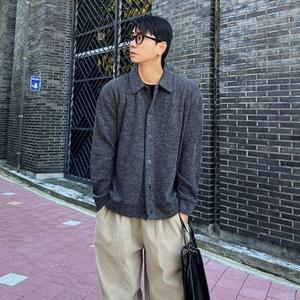 남자봄가디건 니트 단추 정장 부드러운 카라가디건